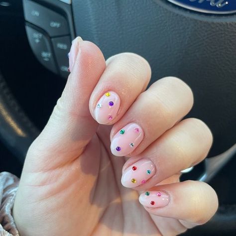 Funfetti Nails, Luminary Nails, Oval Acrylic Nails, Hippie Nails, Gem Nails, Oval Nails, Funky Nails, Fashion Baby, Nails Inspo