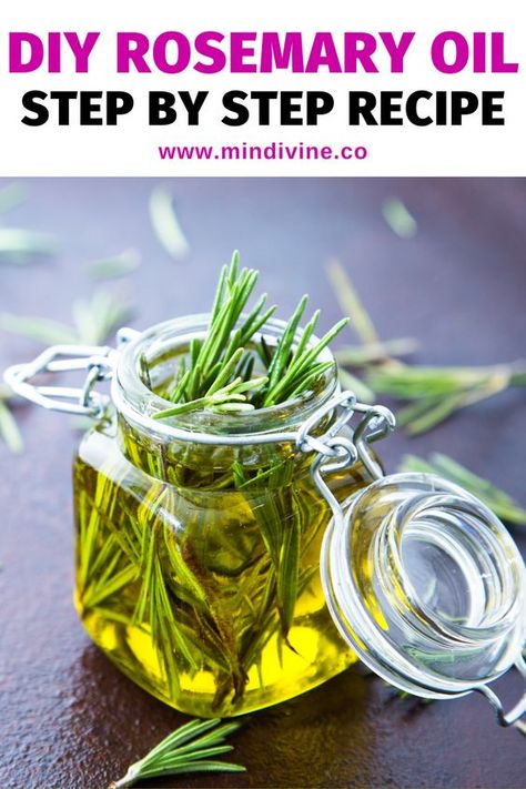 Make Rosemary Oil, Infused Oil Recipes, Homemade Essential Oils, Rosemary Oil For Hair, Diy Essential Oil Recipes, Making Essential Oils, Hair Oils, Rosemary Oil, Infused Oils