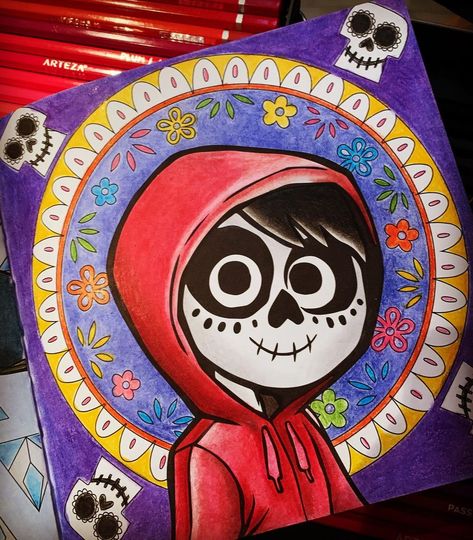 Coco Painting, Disney Colouring, Coco Disney, Creative Gifts For Boyfriend, Disney Colors, Canvas Painting Designs, Remember Me, Painting Designs, Colouring Books