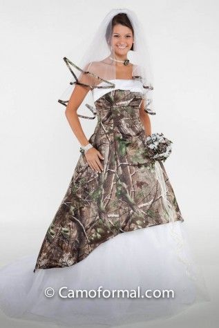 Realtree APG and White Camouflage Wedding Dresses, Camo Wedding Dress, Camo Wedding Dresses, Camouflage Wedding, Pinkblush Maternity, Halter Wedding Dress, Camo Wedding, Wedding Info, Vow Renewal