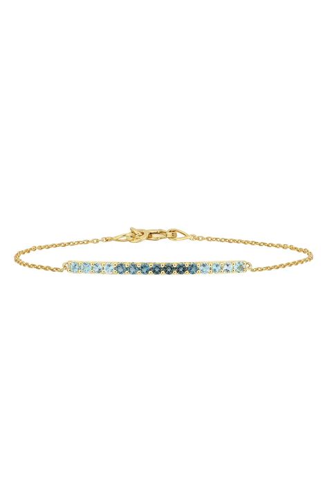 Women's Bracelets Gold Bar Pendant, Colorful Stones, Blue Topaz Bracelet, Bony Levy, Women's Bracelets, Handcrafted Bracelets, Bar Pendant, Gold Bar, London Blue Topaz