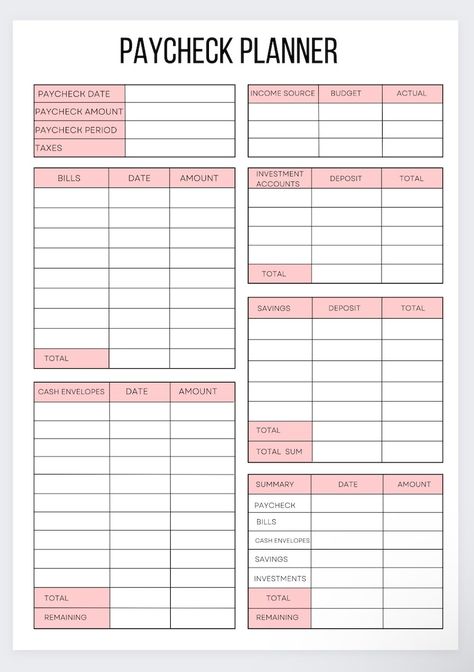 Paycheck Budget,biweekly Budget ,finance Binder,budget by Paycheck,paycheck, Financial Planning,zero Based Budget,biweekly Budget - Etsy Budget Binder Free Printables, Paycheck Planner, Zero Based Budget, Biweekly Budget, Budget By Paycheck, Money Saving Methods, Financial Budget, Paycheck Budget, Money Saving Techniques