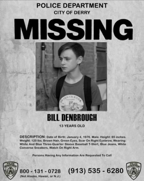 Missing Person Poster Aesthetic, Missing Poster, Bill Denbrough, Halloween Posters, You'll Float Too, Pennywise The Dancing Clown, It The Clown Movie, Losers Club, I'm A Loser