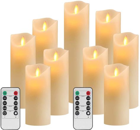 Realistic Candles, Flameless Candle Set, Battery Candles, Led Pillar Candle, Flameless Led Candles, Flickering Lights, Battery Operated Candles, Flickering Candles, Candle Sizes