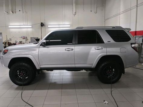 Silver 4runner Black Wheels, Silver 4runner, Trd Pro Wheels, 4runner Build, Toyota Sequioa, 4runner Mods, 4runner Trd Pro, Toyota 4runner Trd, Car Toyota