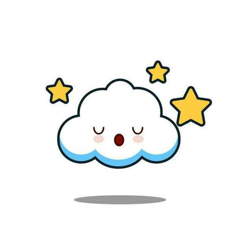 Felt Stars, Cute Clouds, Kawaii Cloud, Drawing Programs, Story Stones, Cloud Stickers, Draw Cute, Cartoon Clouds, Cloud Drawing