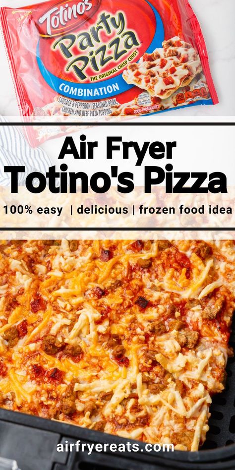 Tostitos Pizza In Air Fryer, Air Fryer Totinos Pizza, Frozen Pizza Air Fryer, Airfryer Frozen Pizza, Pizza Air Fryer Recipes, Totinos Pizza Air Fryer, Air Fry Frozen Pizza, Air Fry Pizza, Frozen Pizza In Air Fryer