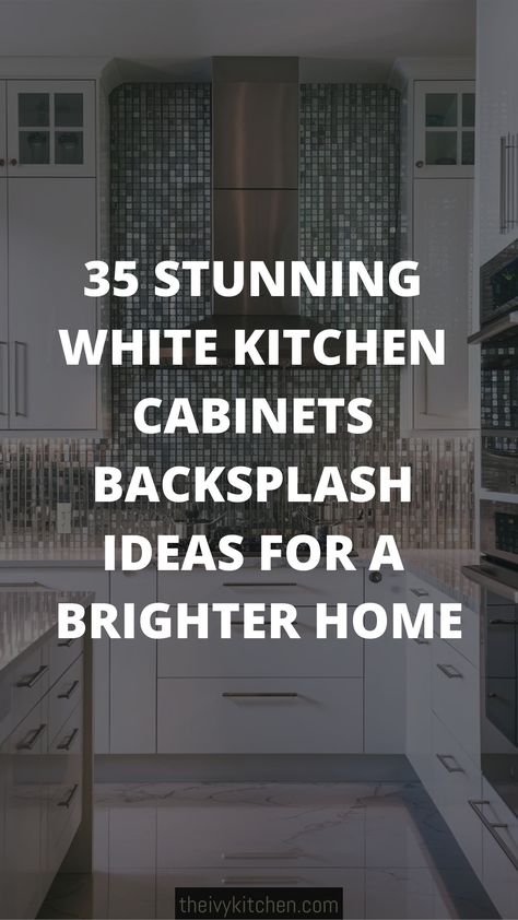 Transform your kitchen with our 35 stunning white cabinets backsplash ideas. Elevate your space with classic white subway tile or experiment with unique patterns for a modern touch. Save this pin to create the kitchen of your dreams! Arabesque Backsplash With White Cabinets, Quartz Backsplash Behind Stove Only, Stick On Subway Tile Backsplash, White Tile Backsplash Ideas, Lowe’s Backsplash, Quartz Kitchen Backsplash Ideas, Large Subway Tile Kitchen, Dark Backsplash With White Cabinets, Gray Kitchen Tile Backsplash