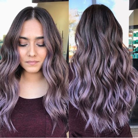 Lilac ombre hair for brunettes By @beautyby_eglee of @jayrua_glamhairsalon That blend and color ❤ Follow…” Ombre Hair For Brunettes, Lilac Ombre Hair, Ombre Hair Brunette, Hair For Brunettes, Brown Ombre Hair Color, Best Ombre Hair, Purple Ombre Hair, Brown Ombre Hair, Ombre Hair Blonde