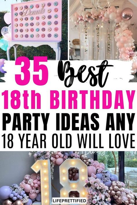 For the perfect 18th birthday party everyone won't stop talking about, look no further than these 18th birthday party decorations, themes, activities, and gift ideas that will make your 18th special and memorable || 18th birthday party ideas, 18th birthday cake, 18th birthday ideas, 18th birthday photoshoot ideas, 18th birthday gifts, 18th birthday party ideas themes, 18th birthday party ideas decoration, 18th birthday party ideas at home Graduation And 18th Birthday Party Ideas, Diy 18th Birthday Decorations, Photoshoot Ideas 18th Birthday, 18th Birthday Party Ideas Theme Decoration, 18th Birthday Party Ideas Activities, Birthday Present Ideas Diy, 18th Birthday Party Ideas At Home, Birthday Cake 18th Birthday, 18th Birthday Party Ideas Decoration