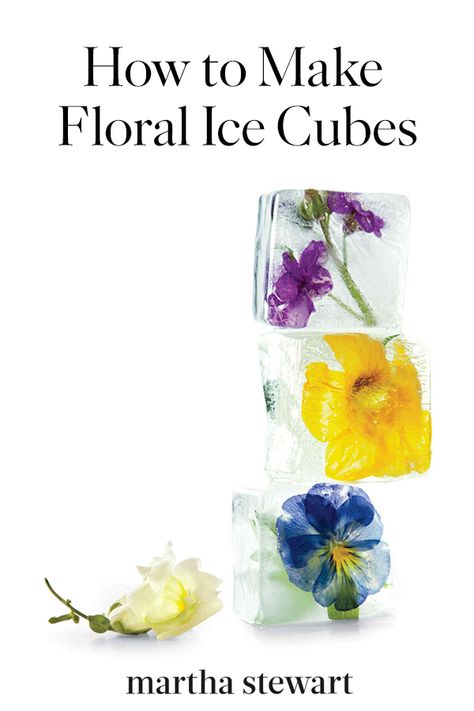 Floral Ice Cubes | Here's a cool new way to savor the beauty of flowers: Freeze them in ice cubes to brighten drinks.  #partyplanning #entertainingideas #flowers #marthastewart Flowers In Ice, Eatable Flowers, Flavored Ice Cube, Floral Ice Cubes, Flower Ice Cubes, Flavored Ice Cubes, Floral Ice, Flower Ice, Ice Ice Baby