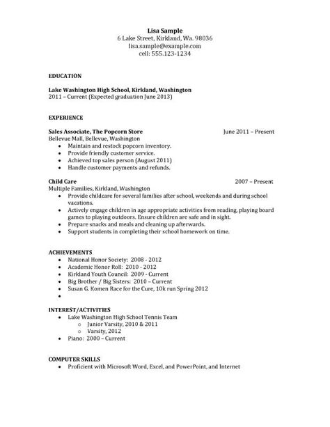 High School Resume Samples Resume With No Experience, High School Resume Template, First Job Resume, High School Resume, Cv Example, Resume No Experience, Sales Resume, Basic Resume, Student Resume Template