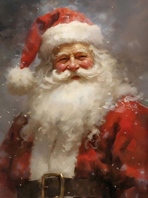 Santa Portraits, Christmas Reference, Xmas Paintings, Santa Claus Pictures, Santa Faces, Santa Paintings, Santa Klaus, Old Time Christmas, Santa Claus Images