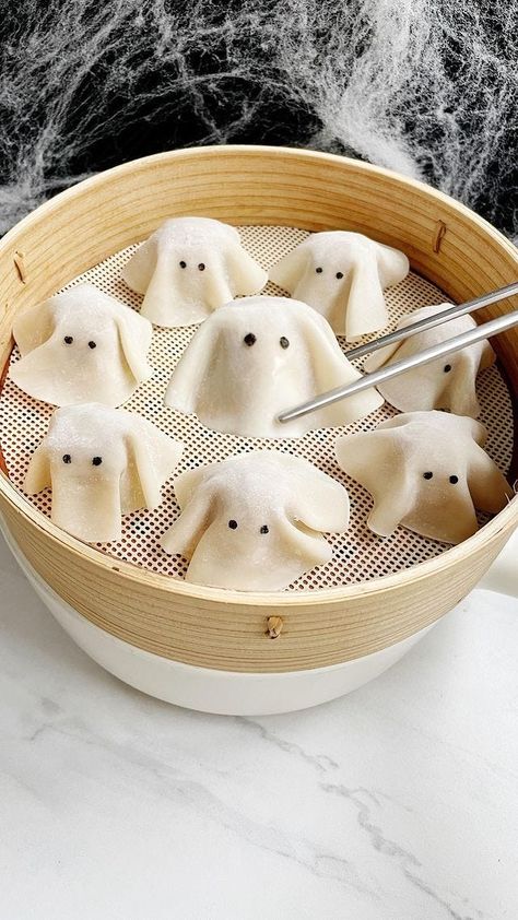 Inception dumpling Halloween! - by Leah Mennies Dramatic Table, Japanese Halloween, Dumpling Dough, Dumpling Skin, Halloween This Year, Signature Dishes, Halloween Food, Halloween Recipes, Print Magazine