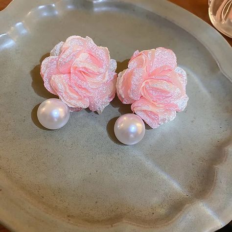 Pink flower pearl earrings Available as seen - 5,600 #classyfeats #shopperawlic #jewelledbyclassyfeats SN 1 Flower Pearl Earrings, Lagos Jewelry, Pink Flower, Jewelry Store, Jewelry Stores, Pink Flowers, Pearl Earrings, Flowers, Pink