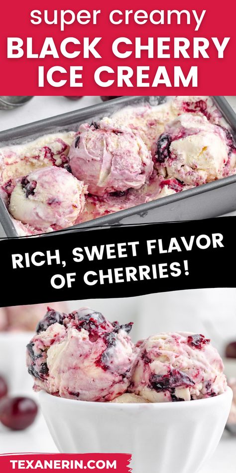 Treat yourself to a scoop of bliss with this Black Cherry Ice Cream Recipe! It’s an easy way to bring the flavors of fresh black cherries into your kitchen. Whether you're cooling off on a hot day or satisfying your sweet tooth, this homemade ice cream is sure to impress! Black Cherry Ice Cream Homemade, Black Cherry Ice Cream Recipe, Homemade Cherry Ice Cream, Black Cherry Ice Cream, Cherry Ice Cream Recipe, French Vanilla Ice Cream, Protein Ice Cream Recipes, Cherry Preserves, Cherry Ice Cream