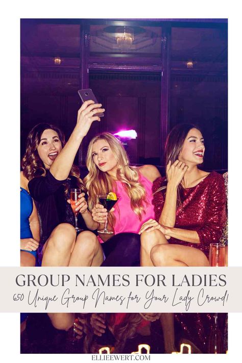 650 Unique Group Names for Ladies! Trio Group Names Ideas, Unique Group Names, Group Names Funny, Best Group Names, Group Chat Names, Female Surgeon, Girls Group Names, Group Names Ideas, Friendship Group