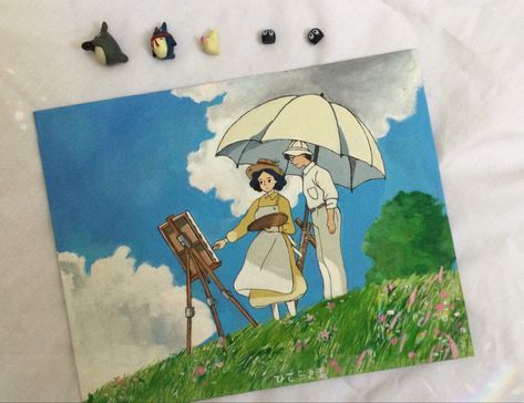 The Wind Rises Painting, Your Name Painting, Ghibli Painting, The Wind Rises, Anime Canvas Painting, Name Paintings, Disney Canvas Art, Wind Rises, Beach Art Painting