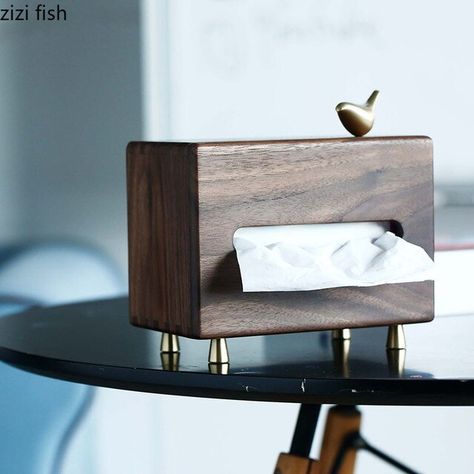 Black Walnut Classical Napkin Holder Box Bird Tissue Boxes Paper Organizer Living Room Desktop Light Luxury Decoration Accessory _ - AliExpress Mobile Paper Napkin Holders, Wooden Kitchenware, Bathroom Counter Decor, Paper Organizer, Luxury Decoration, Counter Decor, Living Room Organization, Tissue Box Holder, Interior Design Photos