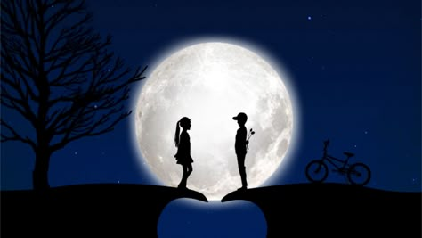 Download wallpaper 1920x1080 children, silhouettes, love, moon, romance full hd, hdtv, fhd, 1080p hd background Hd Love, Love Story, Laptop, Moon, Wallpapers