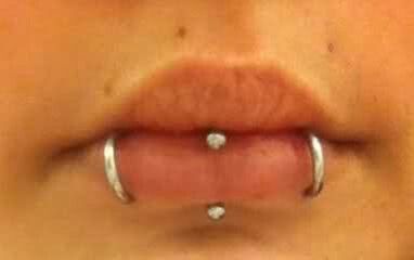 Vertical Labret And Snakebites, Nose Piercing Ideas, Snake Bites Piercing, Snake Bite Piercing, Mouth Piercings, Dental Jewelry, Vertical Labret, Snakebites, Face Piercings