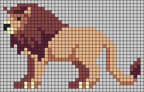 Lion Pixel Art, Lion Perler Beads, Crochet Lion Tapestry, Lion Alpha Pattern, Africa Alpha Pattern, Cheetah Cross Stitch Patterns, Crochet Potholder, Crochet Potholders, Quilt As You Go