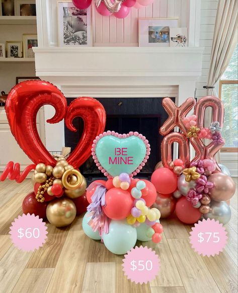 Balloons For Valentine's Day, Valentine Balloon Arrangements, Valentines Day Balloon Columns, Valentine Day Balloon Bouquets, Valentine Balloon Bouquet Gift Ideas, Valentine’s Day Balloon Arrangements, Valentine's Day Balloons, Valentines Day Balloon Decorations, Valentine Balloons Ideas