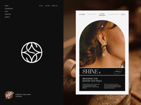 Cv Website, Gfx Design, Desain Editorial, Shine Jewelry, 카드 디자인, Website Design Layout, Website Design Inspiration, Layout Inspiration, Brand Identity Design