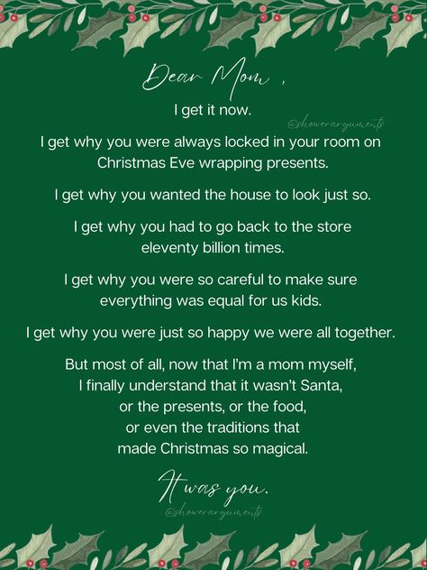 Shower Arguments with Emily Solberg Make Christmas Magical, Mother Christmas, Magical Quotes, Miss My Mom, Mom Quote, Magic Quotes, Christmas Entertaining, Mom Life Quotes, Blessed Quotes