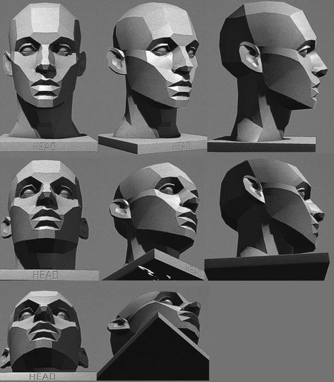 Asaro Head Lighting Reference, Drawing Drills For Beginners, Head Bust Drawing Reference, Face Foreshortening, Asaro Head Study, Head Anatomy Drawing Study, Face Structure Reference, Headshot Reference, Asaro Head