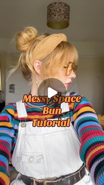 Lauren Davis on Instagram: "Your wish is my command- here’s the long awaited space bun tutorial (sorry I’m not very good at tutorials lmao) #hair #hairstyle #hairtok
#hairtutorial #hairstyles #updo #messy #messyhair
#messybuntutorial #bun #auburn #auburnhair #ginger #redhead #fringe #fringebangs #fringecut #bangs #curtainbangs #spacebuns #00TD #ootdfashion" Cute Space Buns Tutorial, Hairband With Bangs, Space Buns With Bangs, Space Bun Tutorial, Space Buns Tutorial, Updo Messy, Space Bun, Lauren Davis, Messy Bun Tutorial