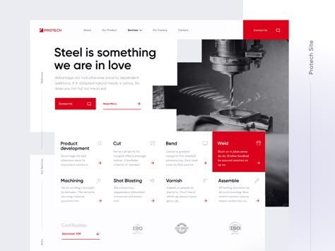 Steel Website Design, Industrial Design Website, Industrial Website Design Inspiration, Industrial Web Design, Industrial Website Design, Industrial Website, Steel Company, Corporate Website Design, Unique Web Design