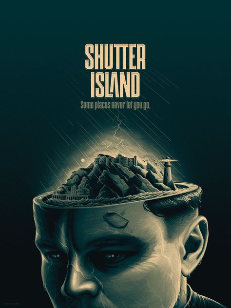 Shutter Island Screen Printed Movie Poster on Behance Island Movies, Dark Hero, Movie Synopsis, Shutter Island, Film Posters Art, Best Movie Posters, Screen Print Poster, Film Poster Design, Thriller Movie