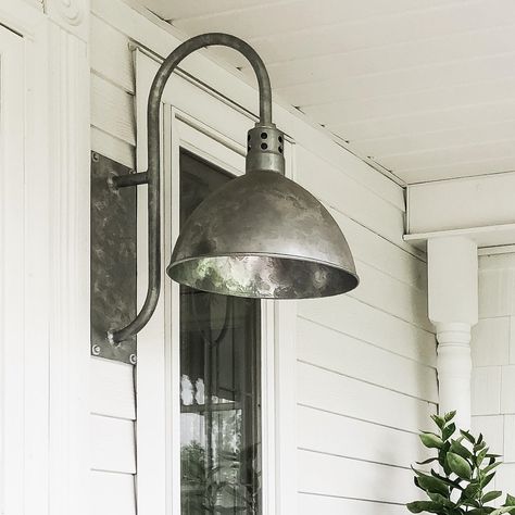 Barn Lights On Front Porch, Barn Light Front Door, Gooseneck Front Door Lights, Fromt Porch Lights Barn House, Front Porch Lighting Fixtures, Gooseneck Exterior Lighting, Exterior House Lights, Farmhouse Outdoor Lighting, Outdoor Porch Lights