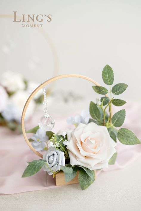 Looking for unique floral centerpieces for your wedding? Trying to find the best centerpieces for your budget? Check out this wreath hoop centerpiece set with flowers in Bridgerton pastel. These artificial flowers will add the perfect romantic touch to your spring or summer wedding! Metal Hoop Centerpiece, Flower Centerpieces For Wedding, Centerpieces For Wedding Tables, Hoop Centerpieces, Wedding Table Deco, Hoop Centerpiece, Mardi Gras Centerpieces, Wedding Reception Table Decorations, Reception Table Decorations