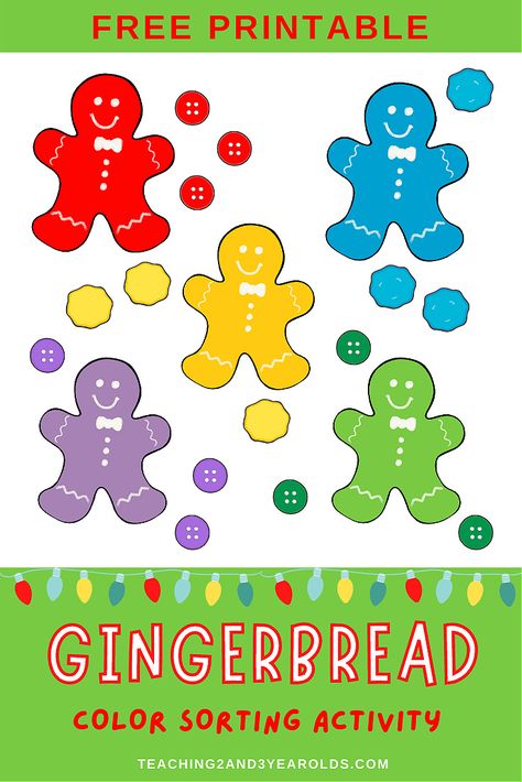 Gingerbread Activities Preschool, Gingerbread Man Activity, Gingerbread Activity, Gingerbread Man Preschool, Gingerbread Man Activities, Gingerbread Activities, Color Sorting Activities, Christmas Learning, Preschool Christmas Activities