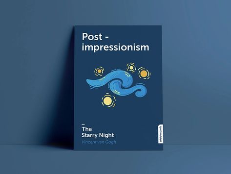 Minimalistic postcard - Post Impressionism by Olha Vdovenko on Dribbble Artist Postcards Design, Impressionism Graphic Design, Blend Typography, Post Impressionism, Postcard Design, Exo Kai, Saint Charles, Show And Tell, Typography Poster