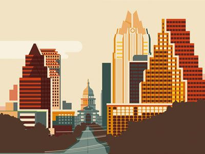 Austin city skyline by Kurtis Beavers Austin Skyline Art, Austin Skyline, Austin Art, Skyline Silhouette, My Hood, Skyline Design, Skyline Art, Vintage Travel Posters, City Skyline