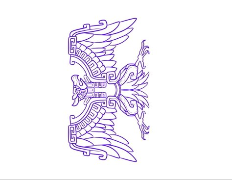 Aztec Eagle Drawing, Aztec Eagle Tattoo Design, Aztec Line Art, Aztec Worrier Tattoo, Aztec Tattoo Stencils, Aztec Tattoo Designs Mayan Symbols, Aztec Drawing Sketches, Aztec Pattern Tattoo, Aztec Pyramid Tattoo