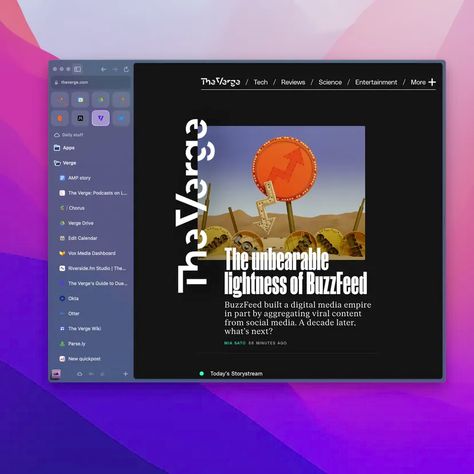 Arc Browser, The Verge, App Interface Design, App Interface, Web Browser, Interface Design, Digital Media, Web Design, Social Media