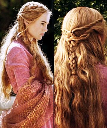 Best Casual "Game of Thrones" Hair | Compared to Cersei's other get-ups, this look is remarkably casual, but her picture-perfect waves, twists and braids still point to the pedigree of a Lannister. Cersei Lannister Hair, Rope Braided Hairstyle, Medieval Hairstyles, Hair Romance, Hair Secrets, Lena Headey, Cersei Lannister, Gra O Tron, Game Of