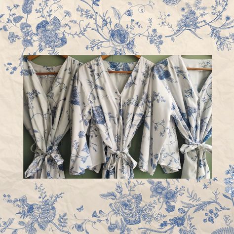 "Do you wish to match your getting ready outfits to your wedding colors and theme? Our team of artists have hand-drawn and painted all possible wedding themes in all popular color palettes. This Chinoiserie inspired theme is about White and Delft Blue Styled Wedding. We have used softest rayon fabric to make these. You can always send us pictures of your wedding theme and colors and we would happily create a unique pattern for you for a nominal charge. We can use this beautiful pattern to create Blue Getting Ready Outfits, Unique Getting Ready Outfits Bridesmaids, Wedding Chinoiserie, Chinoiserie Chic Wedding, Blue And White Wedding Theme, Getting Ready Wedding Outfit, Wedding Getting Ready Outfit, Bridesmaid Getting Ready Outfit, Popular Color Palettes