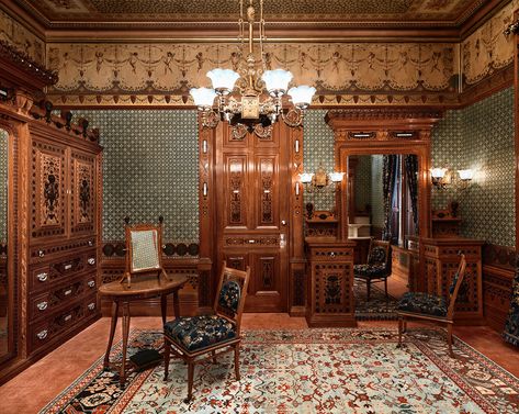 This exhibit at the Met focuses on sumptuous works produced for the wealthy in the late 19th century. Age Furniture, Elegant Artwork, Artistic Furniture, Victorian Interiors, Street House, Gilded Age, Painted Ceiling, Colonial House, Metropolitan Museum Of Art