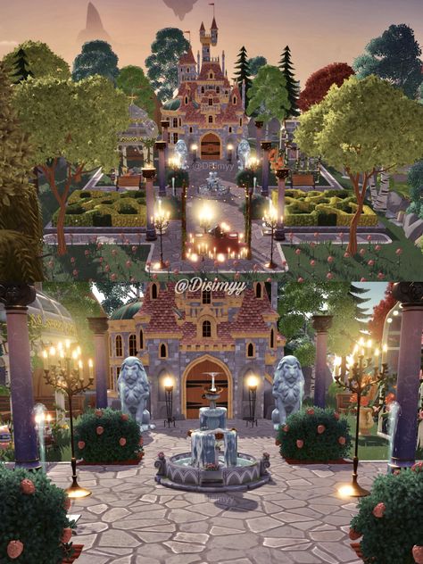 Belles Castle Dreamlight Valley, Beasts Castle Dreamlight Valley, Dreamlight Valley Design Ideas Theme Park, Dreamlight Valley Ancient Landing, Dreamlight Valley Fountain Ideas, Disney Dreamlight Valley Mirabel House, Theme Park Disney Dreamlight Valley, Dreamlight Valley Beast Castle, Beauty And The Beast Dreamlight Valley