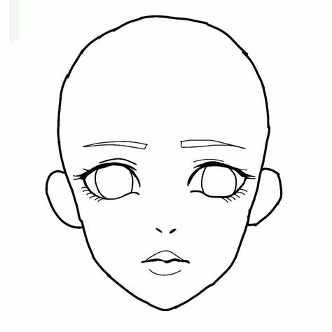 Cartoon Face Template, Cute Faces To Draw, Anime Outline, Digital Makeup, Girl Outlines, Character Outline, 30 Day Art Challenge, Banana Beach, Face Outline