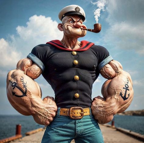 Popeye Cartoon Characters, Jing Y Jang, Popeye Cartoon, Of Monsters And Men, Popeye The Sailor Man, Hulk Art, Funny Caricatures, Image Swag, Swag Cartoon