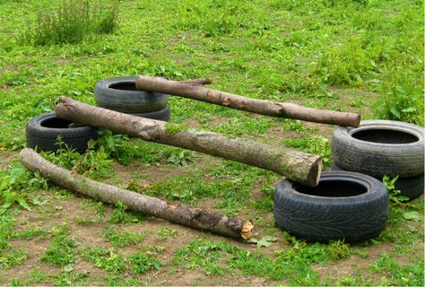 Jump made out of tires and sticks Horse Jumping Exercises, Paddock Trail, Diy Horse Barn, Cross Country Jumps, Horse Jumps, Horse Arena, Horse Exercises, Horse Trail, Horse Training Tips