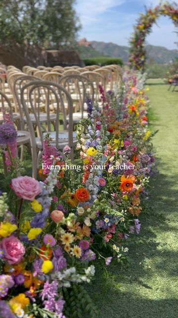 A Wild Frolic through a Flower Dreamland on Instagram: "Inspiration is all around us, we just have to slow down enough to notice it." Wild Flower Wedding Chairs, Wild Flower Outdoor Wedding, Wildflower Wedding Arch Wild Flowers, Wild Flower Decor, Wild Flower Arch, Diy Flower Arch, Flower Field Wedding, Wildflower Arch, Aisle Flowers Wedding