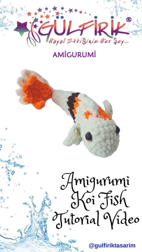 This video is about create an amigurumi koi fish.
The pattern created by Gulfirik Tasarim. 

If you watch this video up to end of it, end of the video, you would make your own amigurumi koi fish. Koi Fish Amigurumi, Koi Fish Amigurumi Free Pattern, Free Koi Fish Crochet Pattern, Koi Fish Crochet Pattern Free, Crochet Koi Fish Free Pattern, Koi Fish Crochet Pattern, Crochet Koi Fish, Koi Fish Tutorial, Cow Fish