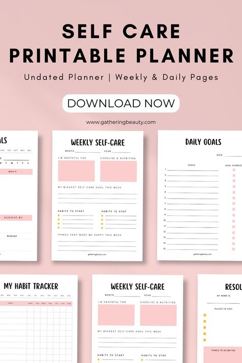 Health Planner Free, Mindful Intentions, Student Daily Planner, Daily Planner Diy, Printable Self Care, Book Self, Quotes Journal, Free Planner Templates, Daily Planner Printables Free